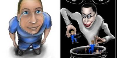 En mi-temps thérapeutique : il est licencié pour deux dessins ! 