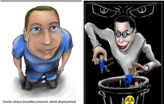 En mi-temps thérapeutique : il est licencié pour deux dessins ! 